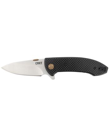 CRKT 4620 Avant3.18" Folding Spear Point Plain Satin 8Cr14MoV SS Blade/ Black Carbon Fiber/G10 Handle Includes Pocket Clip
