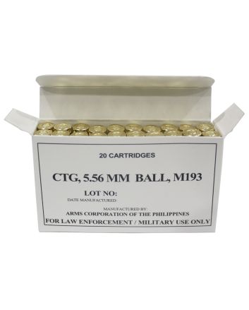 Armscor 50174 Precision M193 5.56x45mmNATO 55gr Full Metal Jacket 20 Per Box/50 Case