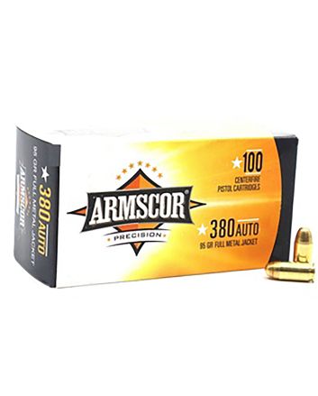 Armscor 50315 Precision Value Pack 380ACP 95gr Full Metal Jacket 100 Per Box/12 Case