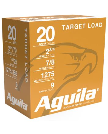 Aguila 1CHB2039 Target Load Competition 20Gauge 2.75" 7/8oz 9Shot 25 Per Box/10 Case