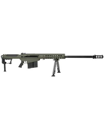 Barrett 14555 M107A150 BMG 10+1 29" Chrome-Lined Fluted Barrel, OD Green Cerakote Aluminum Receiver, OD Green Fixed Stock w/Thermal-Guard Cheek Piece &amp; Sorbothane Recoil Pad, Optics Ready
