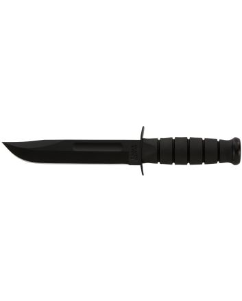 Ka-Bar 1211 Fighting/Utility7" Fixed Clip Point Plain Black 1095 Cro-Van Blade, Black Kraton G Handle, Includes Sheath