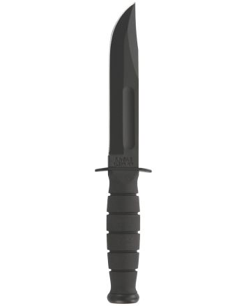 Ka-Bar 1256 Fighting/Utility5.25" Fixed Clip Point Plain Black 1095 Cro-Van Blade, Black Kraton G Handle, Includes Sheath