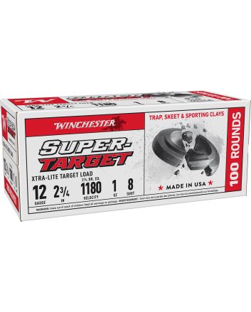 Winchester Ammo TRGTL128VP Super-Target Xtra-Lite 12Gauge 2.75" 1oz 8Shot 100 rd Box
