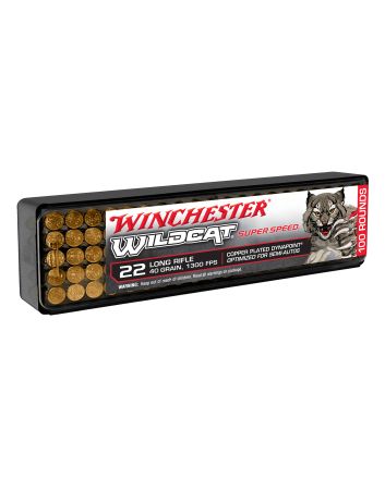 Winchester Ammo WW22LRSSD Wildcat Super Speed 22LR 40gr Copper Plated DynaPoint 100 Per Box/20 Case