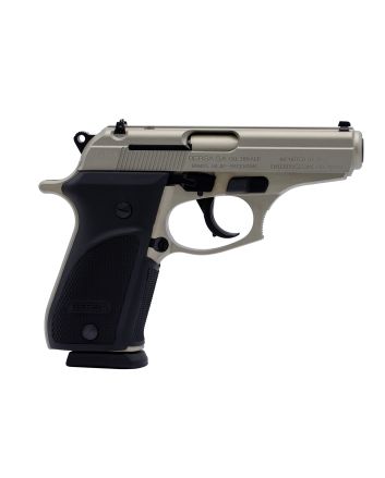 Bersa THUN380PNKL15 Thunder Plus Sub-Compact Frame 380 ACP 15+1, 3.50" Nickel Steel Barrel, Nickel Cerakote Serrated Steel Slide, Nickel Cerakote Aluminum Frame w/Beavertail, Black Rubber Grip