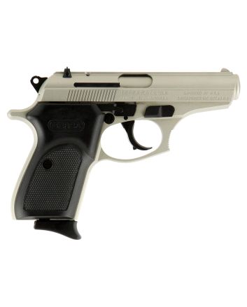 Bersa T22NKL ThunderMicro-Compact Frame 22 LR 10+1 3.50" Nickel Steel Barrel, Nickel Cerakote Serrated Slide &amp; Aluminum Frame w/Beavertail Black Textured Polymer Grip