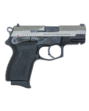 Bersa TPR9CDT TPRCCompact Frame 9mm Luger 13+1, 3.50" Black Steel Barrel, Nickel Cerakote Serrated Steel Slide, Matte Black Aluminum Frame w/Beavertail, Ambidextrous
