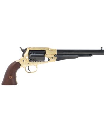 Pietta PF58BRE448 185844 Cal 6rd 8" Blued Barrel &amp; Cylinder, Engraved Brass Frame, Walnut Grip, Brass trigger Guard &amp; Backstrap