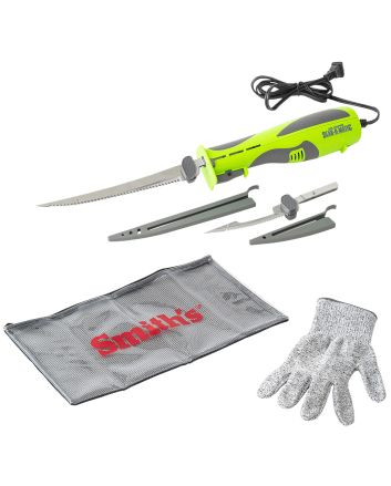 Smiths Products 51207 Mr. Crappie Slab-O-Matic 8"/4.50" Fillet/Ribcage Serrated Stainless Steel Blade Electric Green/Gray Vented Includes Power Cord/Fillet Glove/Mesh Storage Bag
