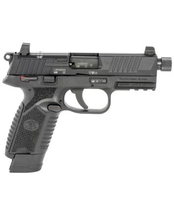 FN 66101010 502 Tactical 22 LR 10+1 15+1 4.60" Black Steel Threaded Barrel, Black Optic Ready/Serrated Slide &amp; Polymer Frame w/Picatinny Rail, Black Textured Polymer Grip, Ambidextrous