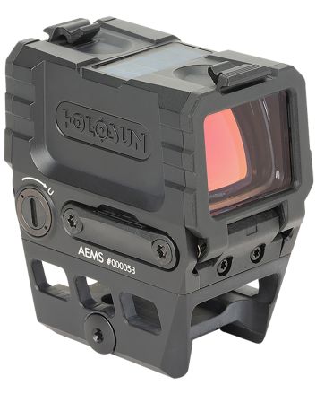 Holosun AEMS211301 AEMSBlack Anodized 1 x 1.1" x 0.87" 2 MOA Red Dot/65 MOA Circle Multi Reticle