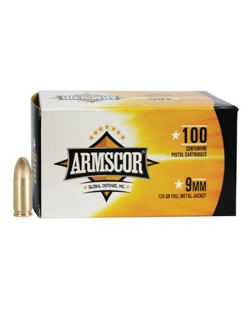 Armscor 50445 Precision Value Pack 9mmLuger 124gr Full Metal Jacket 100 Per Box/12 Case
