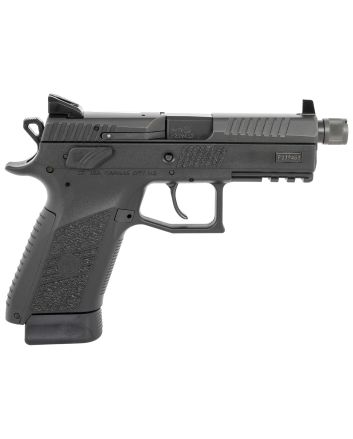 CZ-USA 89289 P-07 Suppressor Ready 9mm Luger 4.36" 17+1 Overall Black Finish with Inside Railed Nitride Steel Slide, Stippled Interchangeable Backstrap Grip &amp; Picatinny Rail