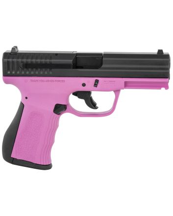 FMK G9C1G2PKSSCM 9C1 G2 9mm Luger 10+1 4" Black Stainless Steel Barrel, Black Serrated Carbon Steel Slide, Pink Polymer Frame w/Picatinny Rail, Black Backstrap Grip