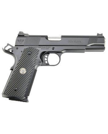 Wilson Combat CQBEFS9 CQB Elite 9mm Luger 10+1 5" Match Grade Barrel, Black Serrated Carbon Steel Slide, Black Armor-Tuff Carbon Steel Frame w/Beavertail, Black G10 Grip