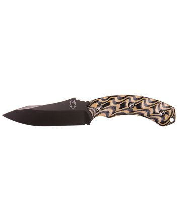 Southern Grind SG0507020601 Jackal4.75" Fixed Drop Point Plain Black PVD 8670 Steel Blade, 4.50" Black/Tan G10 3D Milled Handle, Includes Sheath