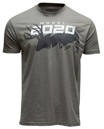 Springfield Armory GEP8607S 2020 Mule Deer Men's Stone Gray Cotton/Polyester Short Sleeve Small