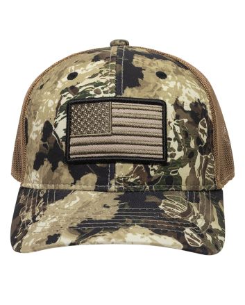 Outdoor Cap USA-170 USA FlagVeil Whitetail/Brown Adjustable Snapback OSFA Structured