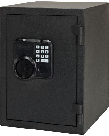 Hornady 95407 Fireproof SafeKeypad Key Entry Black Powder Coat Black Holds 2 Handguns Steel