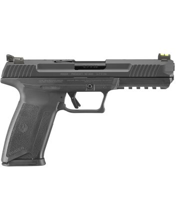 Ruger 16403 Ruger-5.7 Pro 5.7x28mm 20+1 4.94" Black Nitride Alloy Steel Barrel, Black Oxide Optic Cut/Serrated Steel Slide, Black Polymer Frame w/Picatinny Rail, Black Polymer Grip, Right Hand
