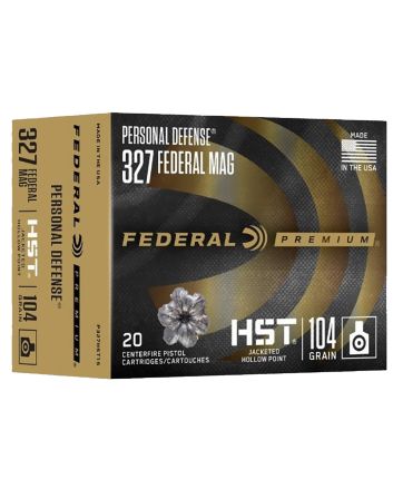 Federal P327HST1S Premium Personal Defense 327FederalMag 104gr Jacketed Hollow Point 20 Per Box/10 Case