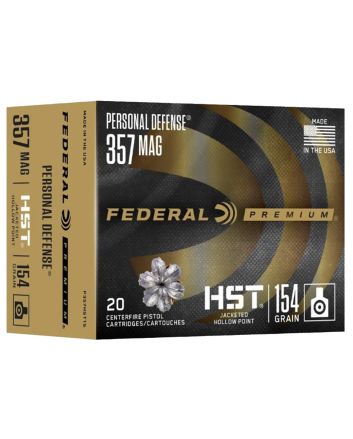 Federal P357HST1S Premium Personal Defense 357Mag 154gr HST Jacketed Hollow Point 20 Per Box/10 Case