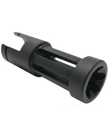 Samson 040606203 Flash HiderBlack Oxide Stainless Steel with 2.50" OAL &amp; .860" Diameter for Ruger 10/22