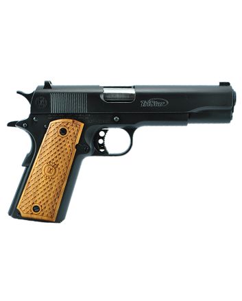 TriStar 85604 American Classic Government 1911 9mm Luger 10+1 5" Stainless Steel Barrel, Blued Serrated Steel Slide, Blued Steel Frame w/Beavertail, Wood Grip