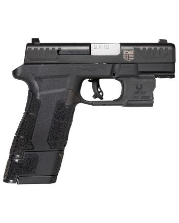 Diamondback DB0301P001 DBAM29 Sub-Compact 9mm Luger 3.50" 12+1,17+1 Overall Black Finish with Serrated Nitride Stainless Steel Slide, Polymer Grip &amp; Picatinny Rail Includes Viridian Laser &amp; Holster