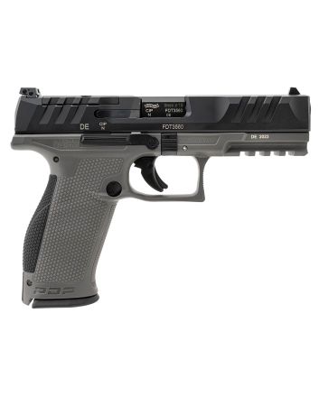 Walther Arms 2858371 PDP9mm Luger 18+1 4.50" Black Polygonal Rifled Barrel, Black Optic Ready/Serrated Slide, Gray Polymer Frame w/Picatinny Rail, Black Performance Duty Texture Grips, Ambidextrous