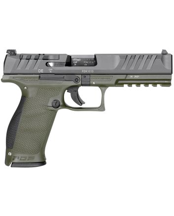 Walther Arms 2858398 PDP Optic Ready 9mm Luger 5" 18+1 Black Steel Slide Performance Duty TexturedPolymer Grip (Full Size)