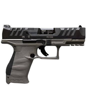 Walther Arms 2858436 PDPCompact Frame 9mm Luger 15+1 4" Black Steel Barrel, Black Optic Ready/Serrated Steel Slide, Gray Polymer Frame w/Picatinny Rail, Textured Polymer Grip, Ambidextrous