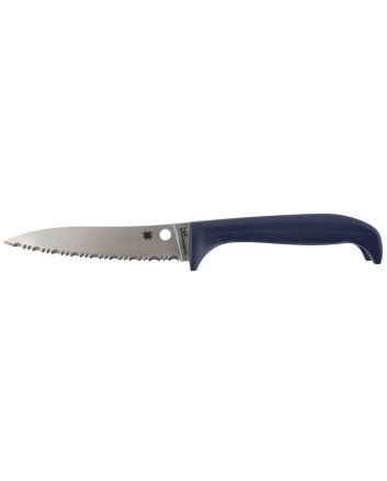 Spyderco K20SPR Counter Puppy3.48" Fixed Serrated 7Cr17MoV SS Blade Purple Plastic Handle