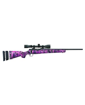 Mossberg 28142 Patriot Super Bantam 243 Win Caliber with 5+1 Capacity, 20" Fluted Barrel, Matte Blued Metal Finish &amp; Muddy Girl Wild Synthetic Stock Right Hand (Youth) Includes 3-9x40mm Scope