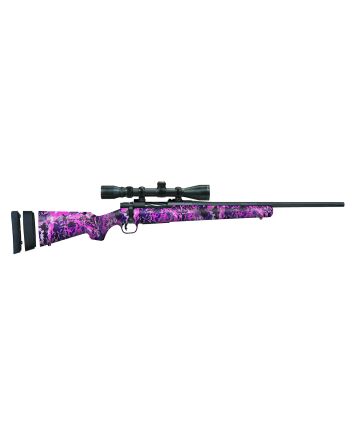 Mossberg 28145 Patriot Super Bantam 308 Win Caliber with 5+1 Capacity, 20" Fluted Barrel, Matte Blued Metal Finish &amp; Muddy Girl Wild Synthetic Stock Right Hand (Youth) Includes 3-9x40mm Scope