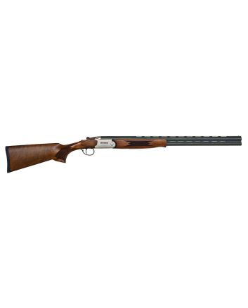Mossberg 75479 Silver ReserveFull Size 410 Bore Break Open 3" 2rd 26" Matte Blued Vent Rib Barrel, Satin Silver Engraved Stainless Steel Receiver, Fixed Black Walnut Stock, Right Hand