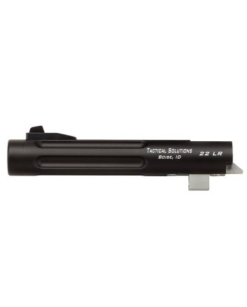 Tactical Solutions TL55TEMBRF Trail-Lite Barrel 22 LR 5.50" Black Matte Finish 6061-T6 Aluminum Material with Fluting, Threading &amp; Fiber Optic Front Sight for Browning Buck Mark