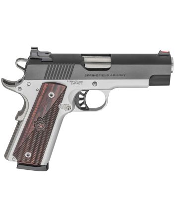 Springfield Armory PX9124L 1911 Ronin EMP 9mm Luger 10+1, 4" Stainless Match Grade Bull Steel Barrel, Blued Serrated Carbon Steel Slide, Satin Cerakote Aluminum Frame w/Beavertail, Textured Wood Grip