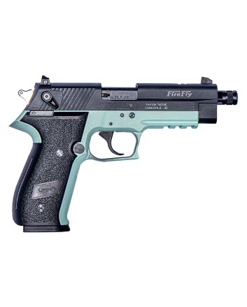 GSG GERG2210TFFM FireFly22 LR 10+1 4" Black Threaded Barrel &amp; Serrated Slide, Mint Zinc Alloy w/Accessory Rail Frame, Black Polymer Grip