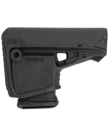 FAB Defense FXGLCOREMAGB GL-Core Survival Buttstock w/Rubber Butt Pad &amp; Built-In Mag Carrier for AR-Platform Compatible w/Mil-Spec &amp; Commercial Tubes Black Polymer (Tube NOT Included)