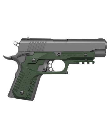 Recover Tactical CC3C-03 Grip &amp; Rail SystemGreen Polymer Picatinny for Compact 1911