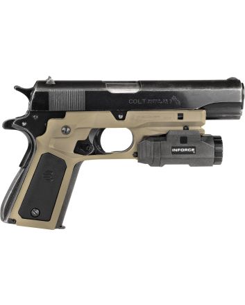 Recover Tactical CC3P0201 Frame GripTan Polymer Frame with Interchangeable Black &amp; Tan Panels for Standard Frame 1911
