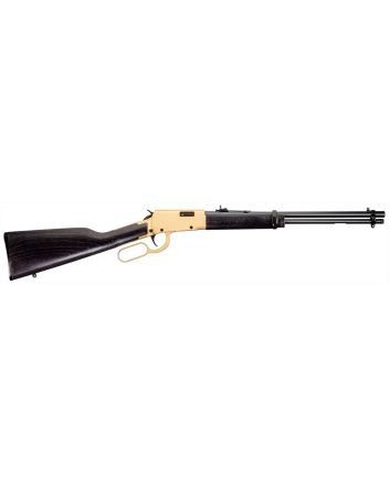 Rossi RL22181WD-GLD2 Rio Bravo22 LR 15+1 18" Polished Black Barrel, Gold Finish Rec, Black Hardwood Stock