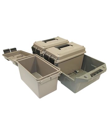 MTM Case-Gard AC3C 3-Can Ammo Crate50Cal Dark Earth/Army Green Polypropylene