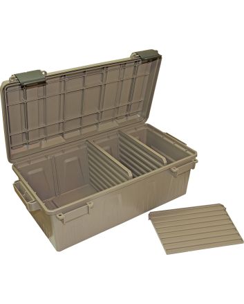 MTM Case-Gard ACDC30 Ammo Crate Divided Utility Box Beige Polypropylene 21" x 11.2" x 7.5" 75 lbs