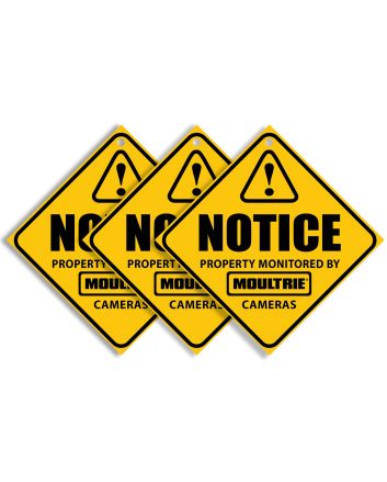 Moultrie MCA13133 Camera Surveillance SignsYellow 3 Per Pkg