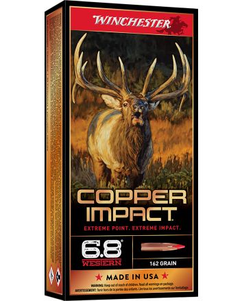 Winchester Ammo X68WCLF Copper Impact6.8Western 162gr Copper Extreme Point Lead Free 20 Per Box/10 Case