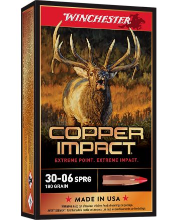 Winchester Ammo X3006CLF2 Copper Impact30-06Springfield 180gr Copper Extreme Point Lead Free 20 Per Box/10 Case