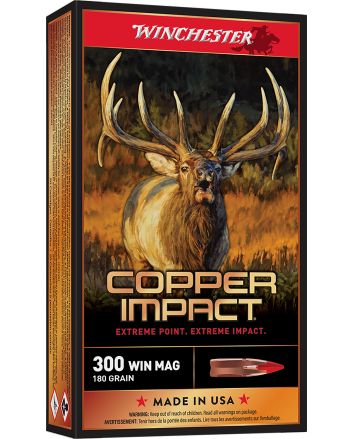 Winchester Ammo X300CLF2 Copper Impact300WinMag 180gr Copper Extreme Point Lead Free 20 Per Box/10 Case